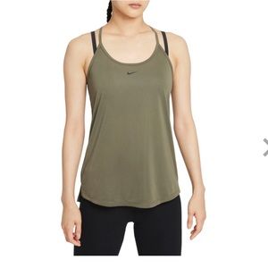 Nike Dri-Fit Elastika Tank - Olive Green, Size M